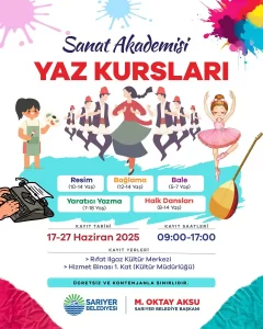 sariyer belediyesi yaz kurslari