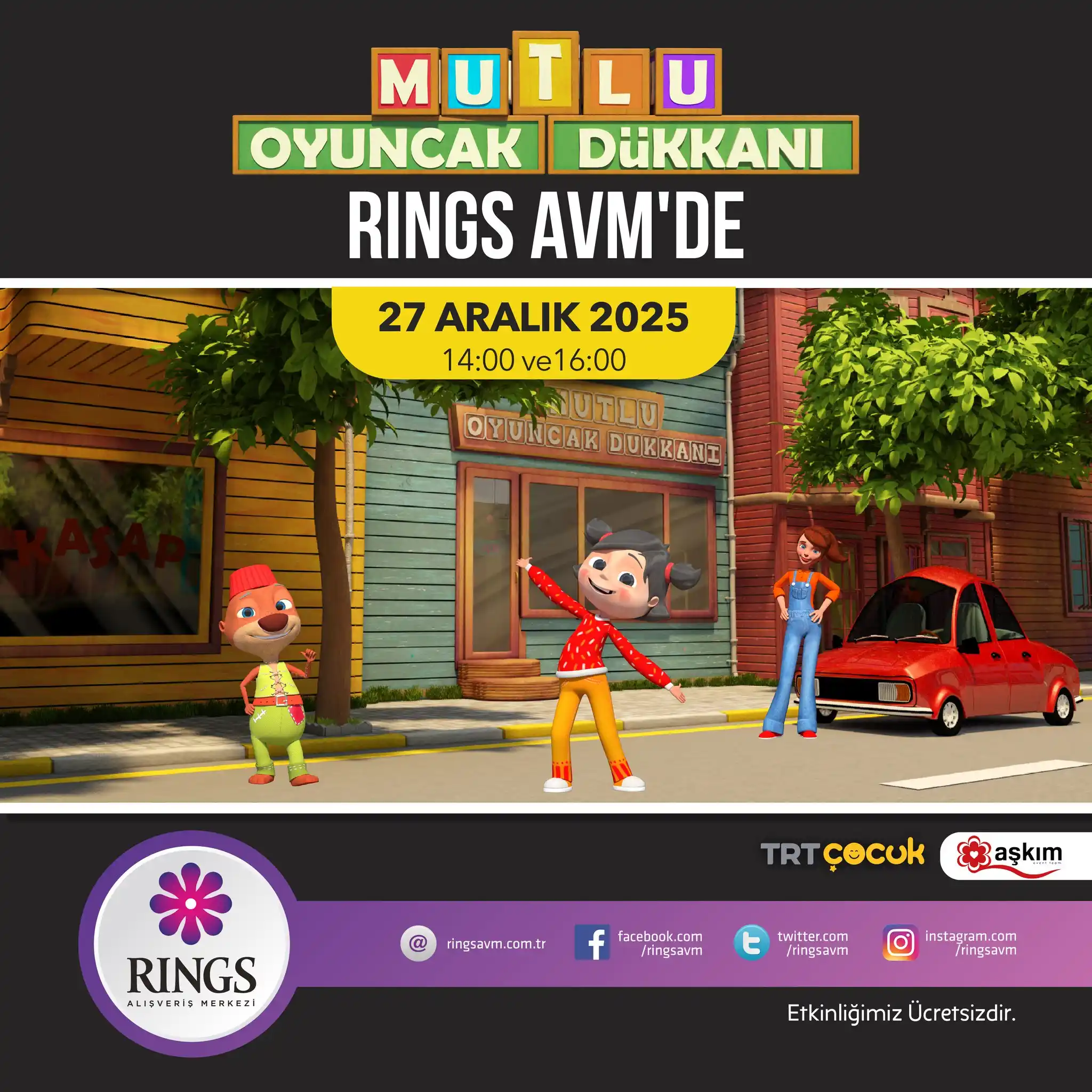 rings avm 27 aralik mutlu oyuncak gosterisi